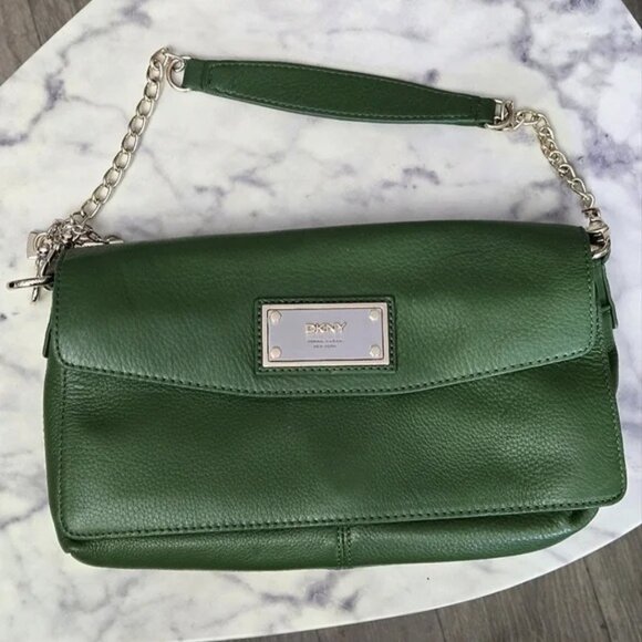 Dkny Handbags - DKNY Emerald Green Leather Clutch Bag - OS